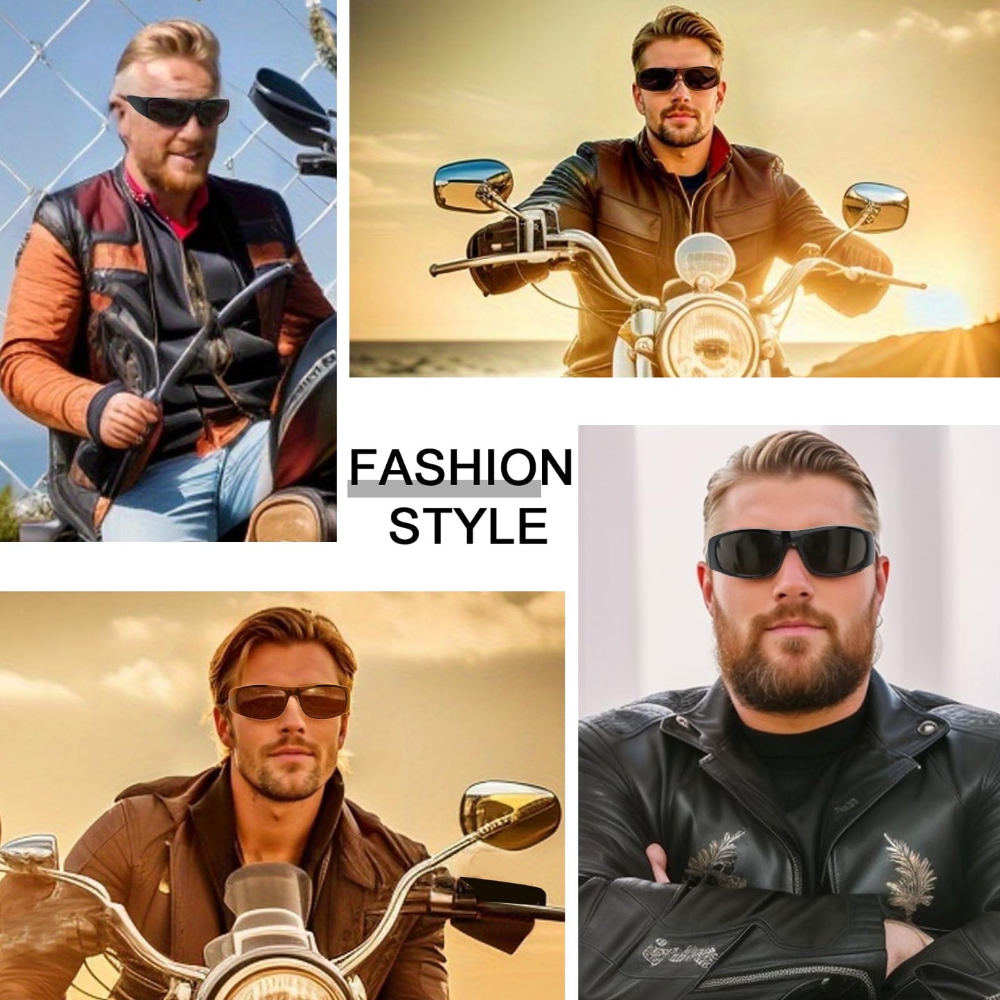 WISTON XL Wrap Around Sunglasses for Big Heads Men Women Super Dark Blackout UV400 Shades for Sensitive Eyes Sports Driving W8005 Matte Black/Dark Black