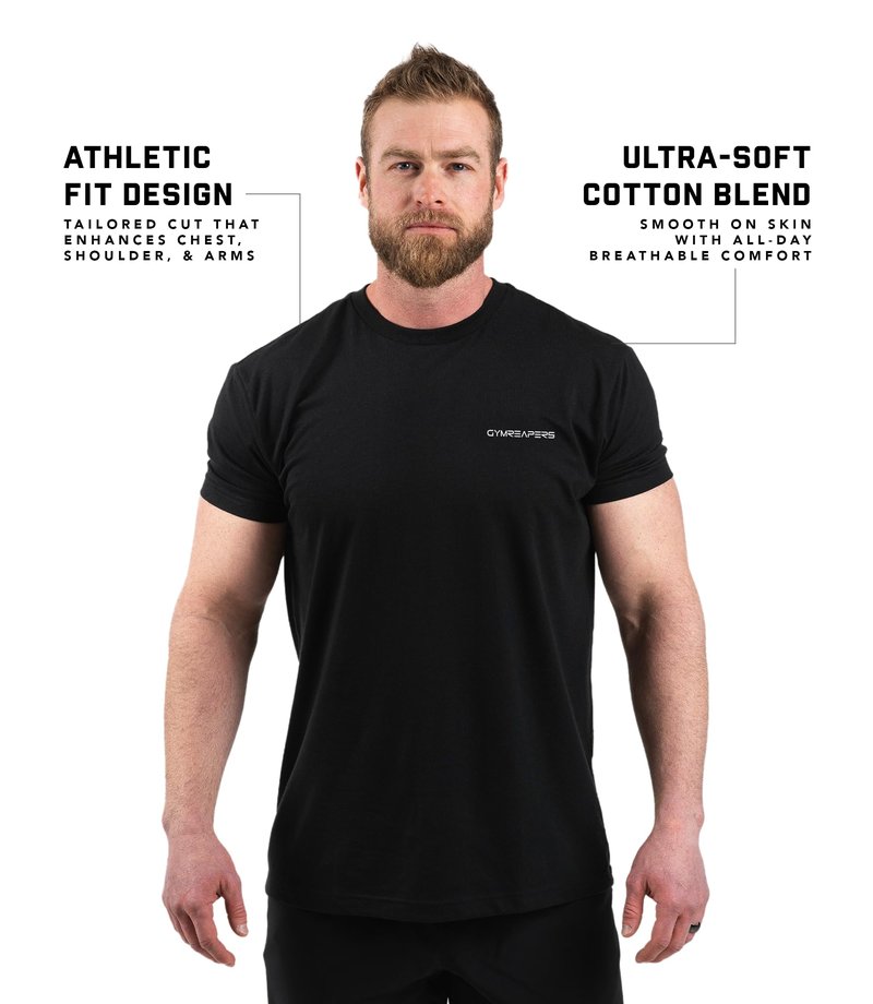 Gymreapers Skull Moisture Wicking T-Shirts for Men - Short Sleeve Workout Gym Shirts - Running Athletic Tees & Dry Fit Tshirt