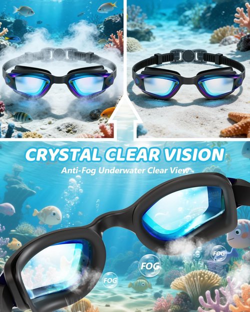 Aegend Swim Goggles - Anti-Fog, Anti-UV Comfort Fit for Kids Ages 3-14 | Perfect for Swimming