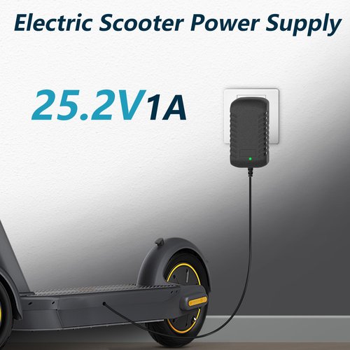 25.2V 1A Adapter Compatible with Segway Ninebot Zing E8 E10 E12 C2 Pro C8 C9 C10 C15 C20 Electric Scooter Charger, Fit for 21.6V Lithium Battery