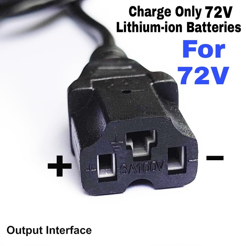 [Verified Fit] 84V 3A Charger 3-Pin Plug for 72 Volt Lithium Battery, for 72V (20S) 12AH 20AH 30AH and More 72V Lithium Scoote-rs and More Devices 84 Volt 3 Amp Max
