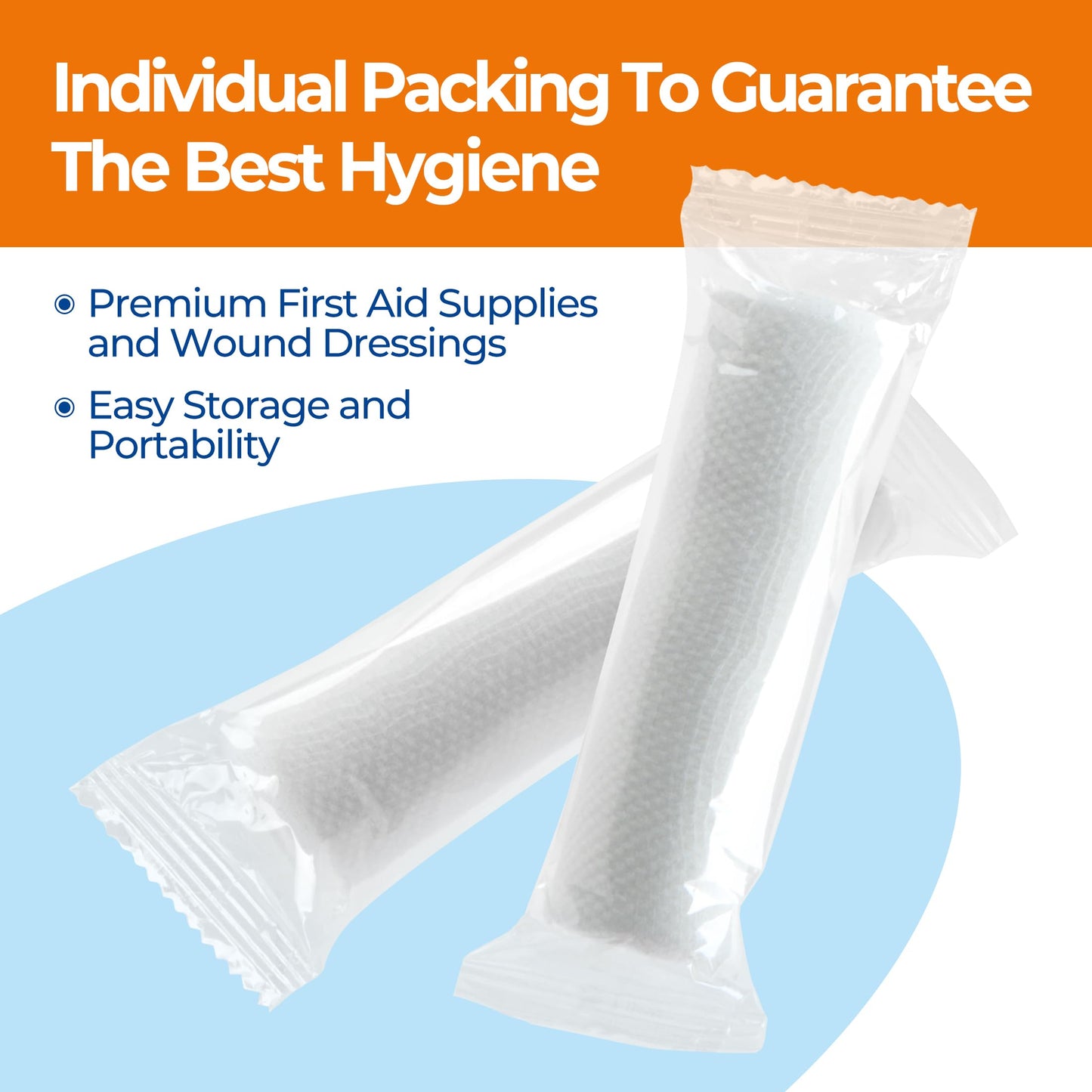 Gauze Rolls Bandages 4in x 4.1yds, 24 Rolls Conforming Stretch Gauze Bandage 4 Inch, Individually Wrapped Includes Medical Tape