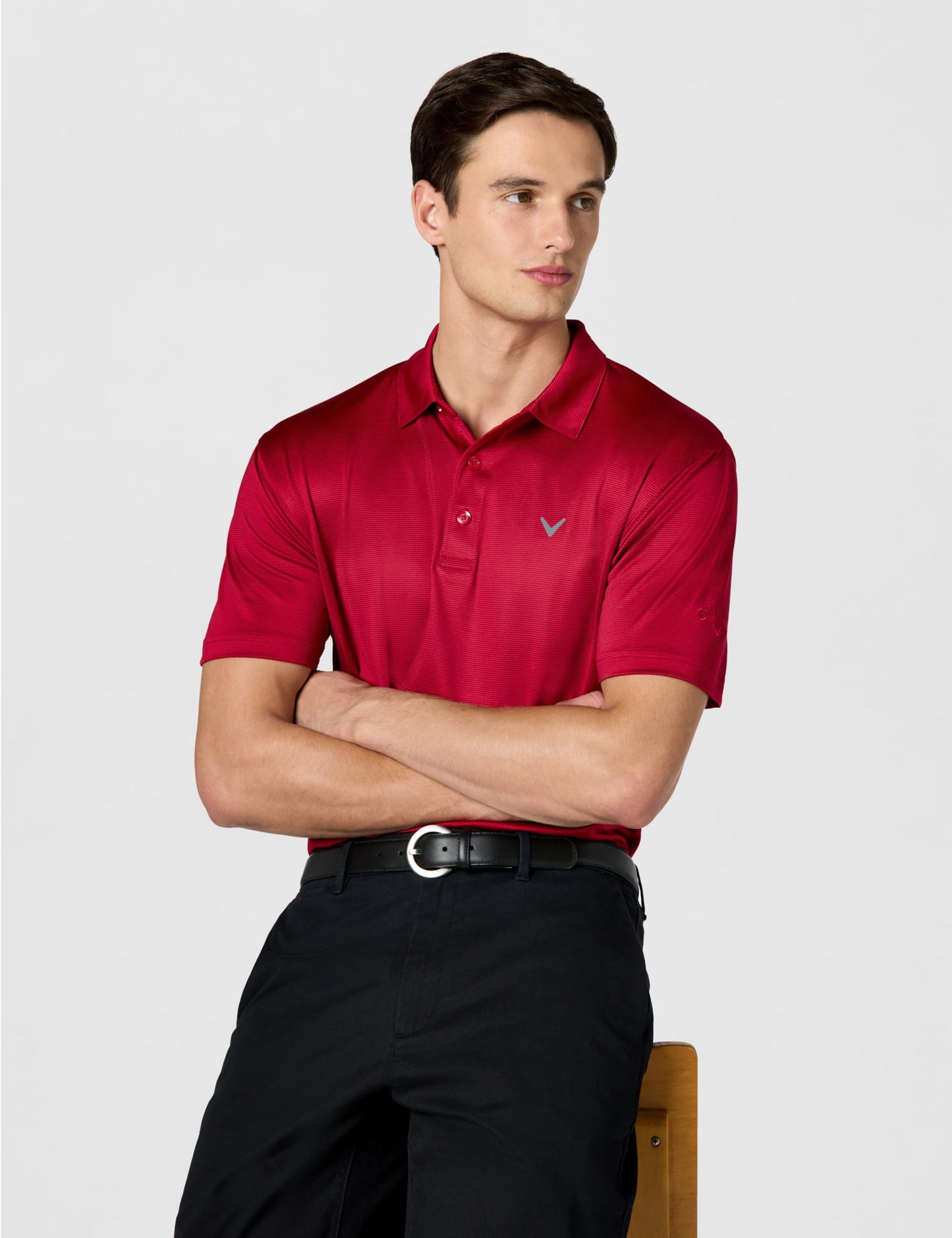 Callaway Men's Fine Line Stripe Short Sleeve Moisture-Wicking Stretch Golf Polo Shirt (Available in Big & Tall)