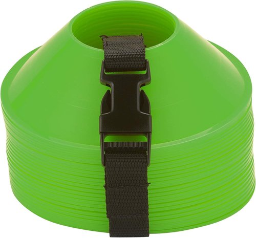 American Challenge Mini Disc Cones - 25 Agility Cones for Sports Training | Compact Soccer Cones with Carry Strap