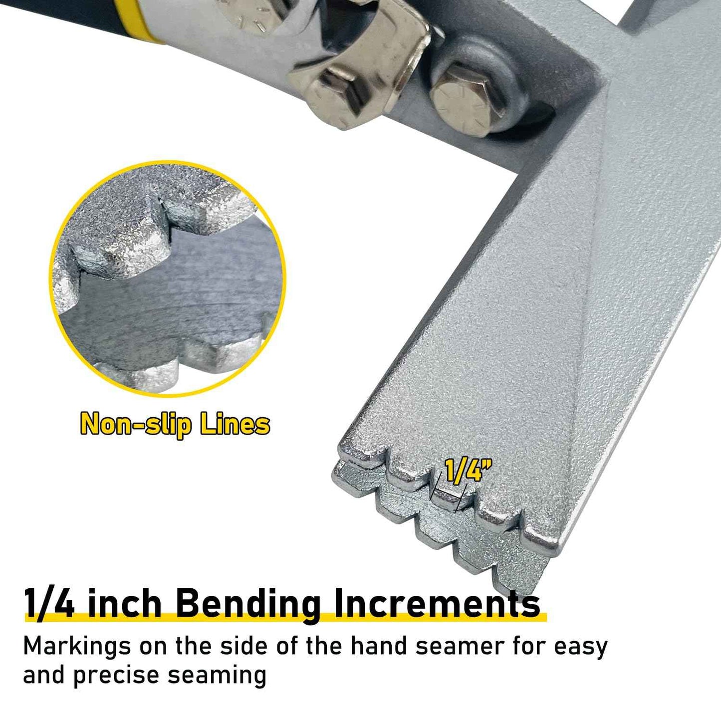 Socpuro Sheet Metal Hand Seamer, 6 Inch Straight Jaw Sheet Metal Bender Tool Non-Slip Handle Seamer Tool for Bending and Flattening Sheet Metal