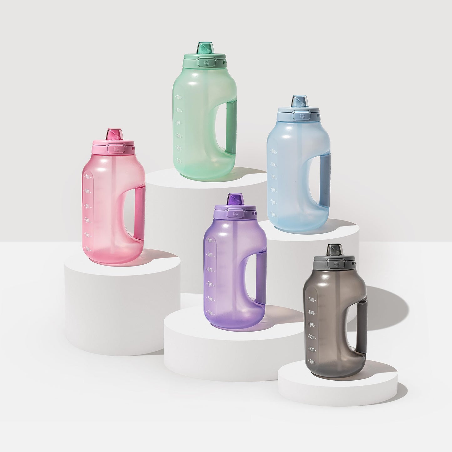 Ello Hydra 64oz BPA-Free Plastic Water Jug with Time Markers, Grey