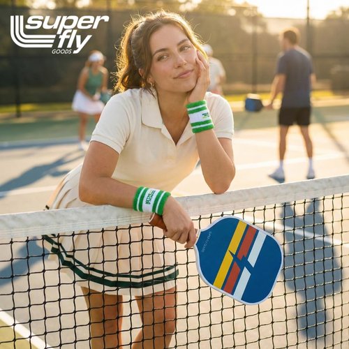 Super Fly Goods – Premium Pickleball Gifts & Accessories for Men & Women | 2 Wrist Sweat Bands & 1 Headband | Sweat Band Set (Pickleball Head & Wristband Set)