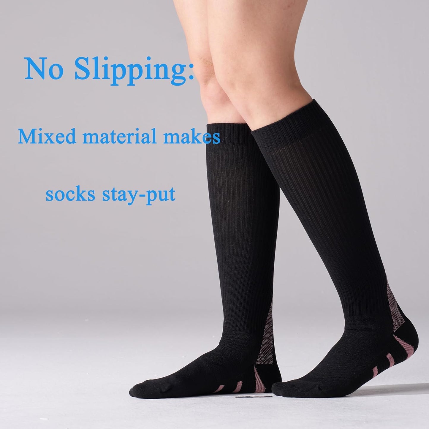 Skiennix Compression Socks - 20-30mmHg Graduated Support for Women | 4 Pairs for Running & Athletic Use