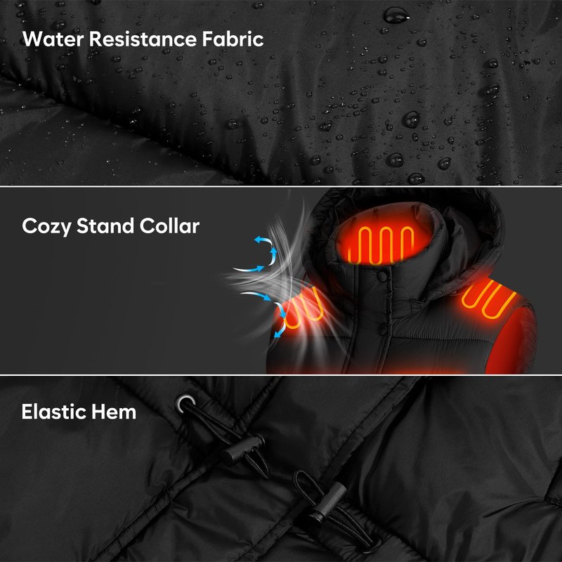 OCQOCQ Heated Vest for Women with 16000mAh Light Weight 15 Heating Zone Electric Heating Vest