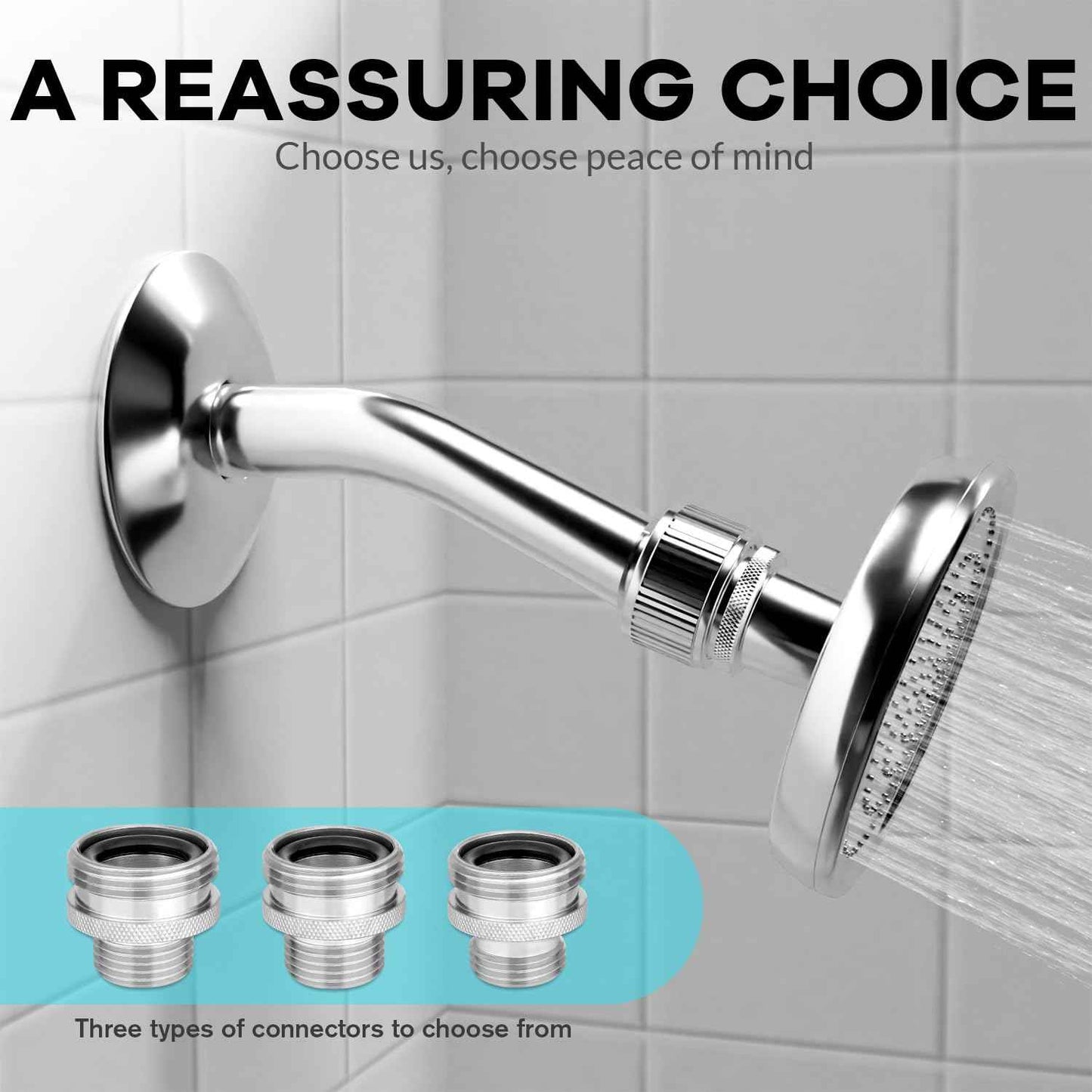 Ball End Shower Arm Adapter 1/2 Inch Male Pipe Thread Old Style Head Convert to fit standard shower head 14UN 16UN is Suitable for Most Old-Fashioned Ball Head Shower Arms (3PCS)