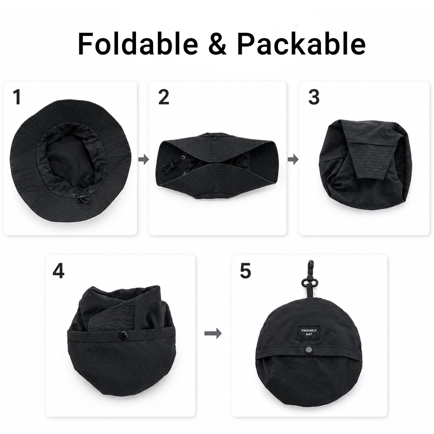 PFFY Packable Sun Bucket Hat for Men Women Outdoor Sun Hats Orange (Loose)