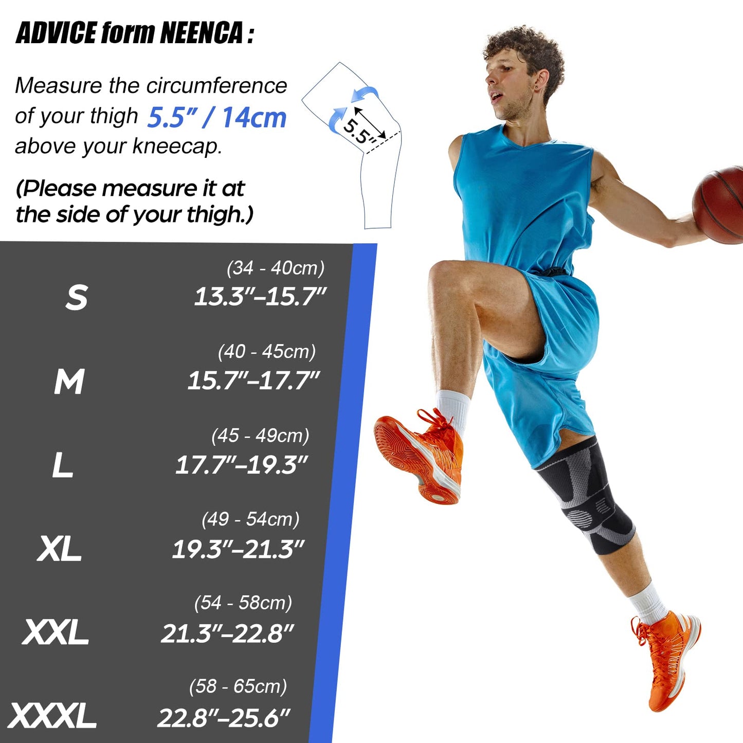 NEENCA Professional Knee Brace for Pain Relief, Medical Knee Compression Sleeve, Knee Support with Horizontal Knit Tech for Meniscus Tear, ACL, Arthritis, Joint Pain, Runner, Workout