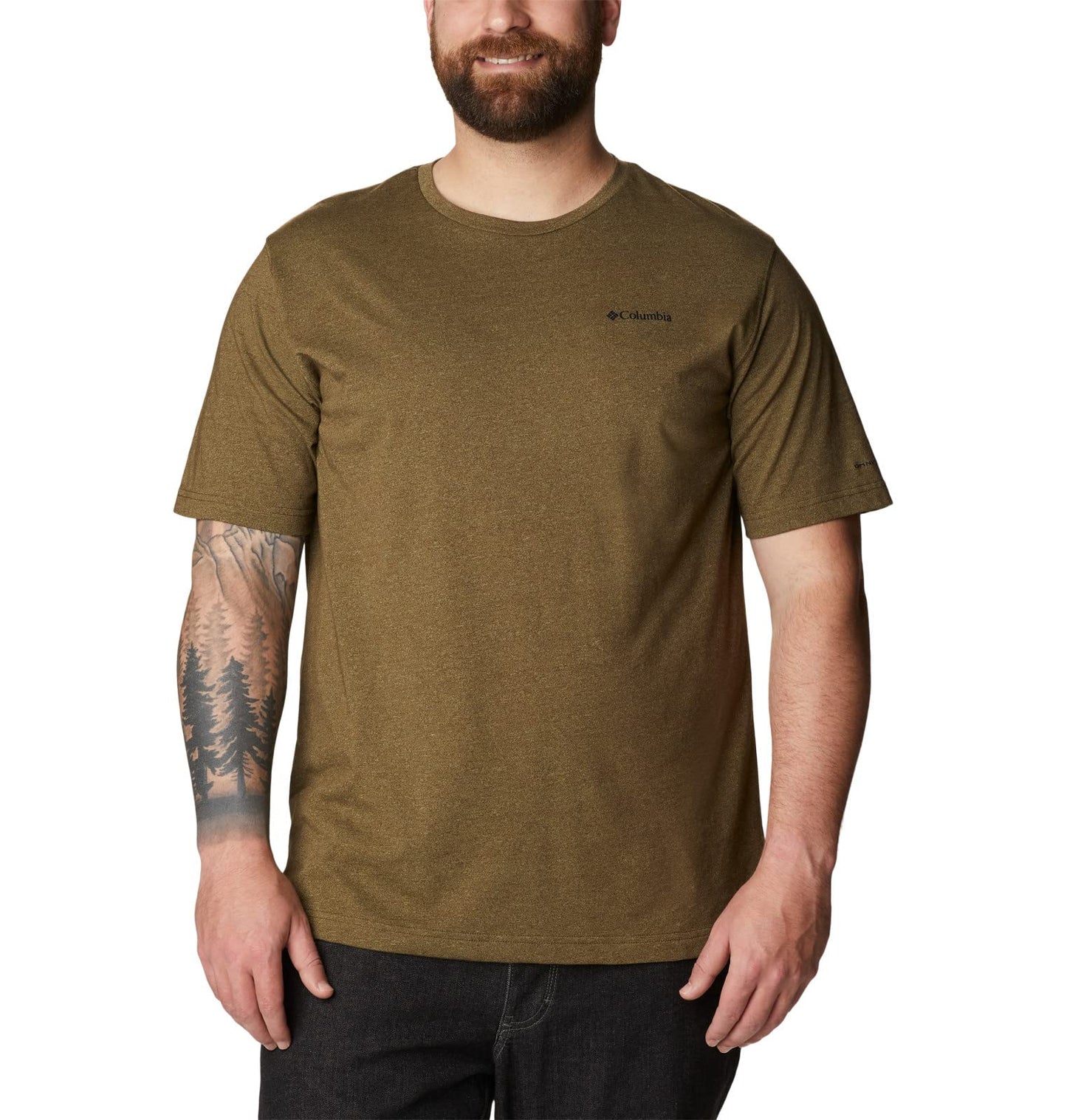 Columbia Men's Thistletown Hills Short Sleeve, Olive Green/Savory, 3X Big