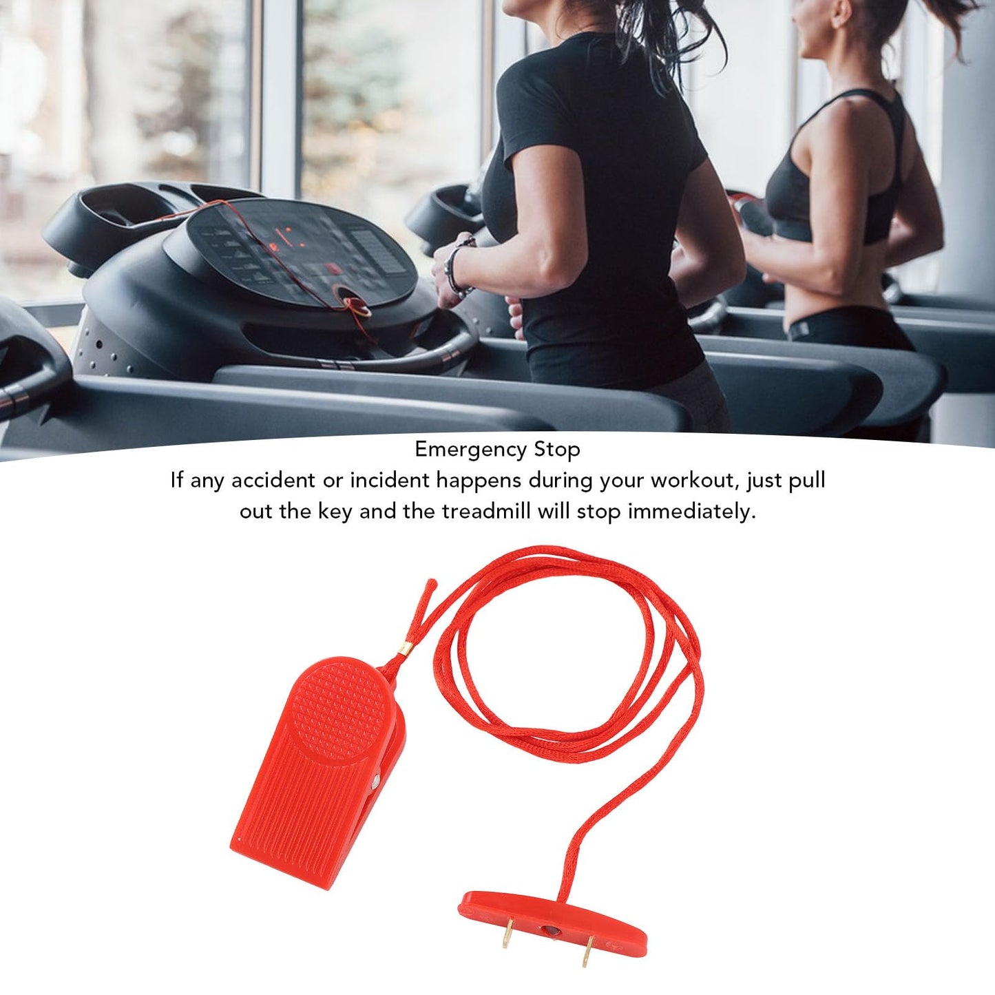 Fockety Treadmill Magnet Safety Key, Magnetic Safety Switch for JX for ZXCH for ISPO, Universal Treadmill Emergency Stop, Magnet Double Insert Treadmill Running Machine Replacement