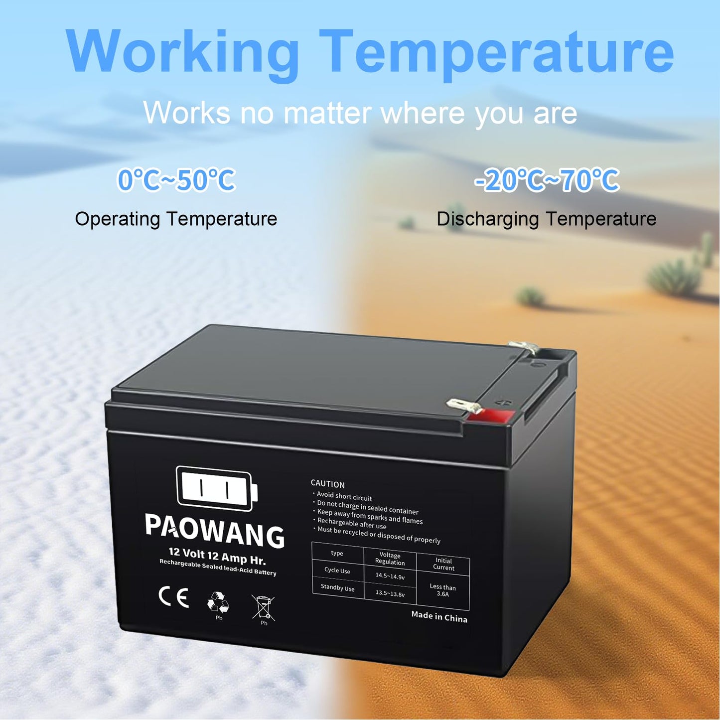 12V 12Ah Rechargeable Sealed Lead Acid Battery with F1 Terminal, SLA AGM Replacement Batteries for Children's Toy Car/Emergency Lighting/Solar/Wind Power/Power Wheels/Small UPS