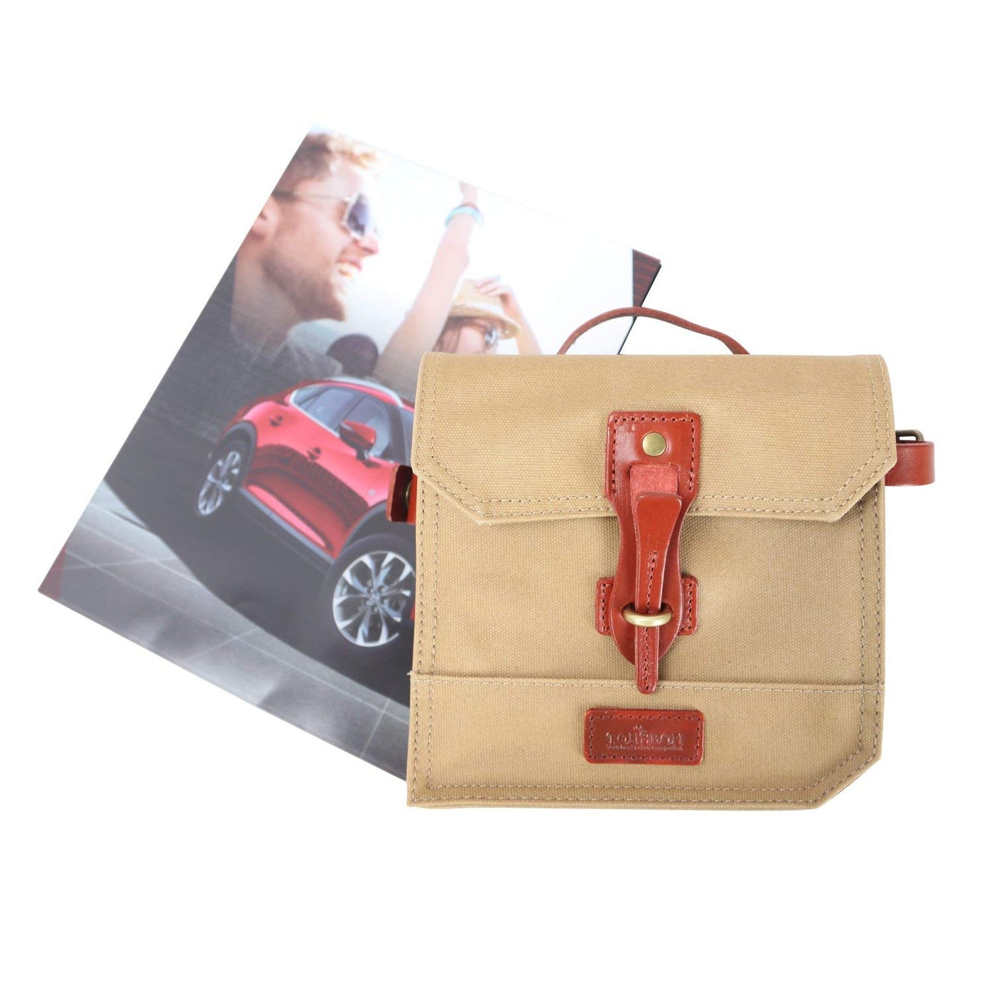 Tourbon Canvas Bicycle Bike Front Top Tube Frame Pannier Bag (Khaki 2)