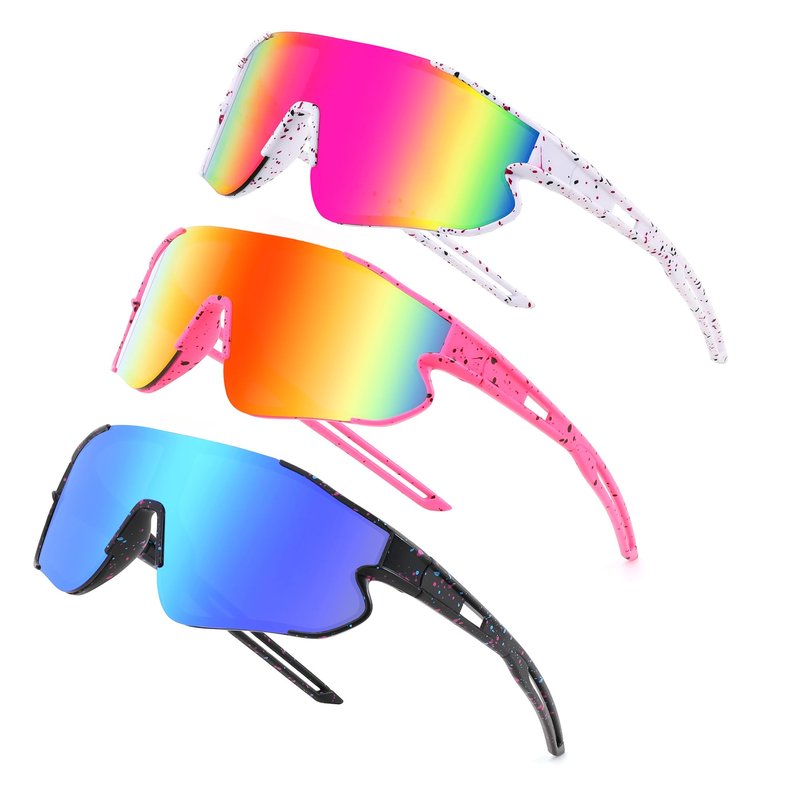 YuJian 3 pack Kids Sunglasses Youth Baseball Sunglasses for Boys Girls Softball Beach Running Sun Glasses UV Protection