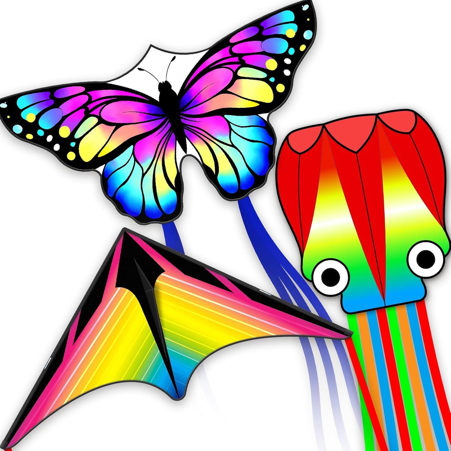 QC Grassland Kites - Easy to Fly Beach Kites for Kids & Adults | Includes 328ft String, Perfect Gift