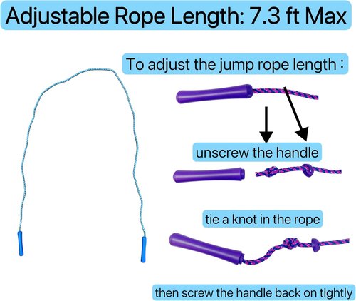 GiftExpress Colorful Adjustable Jump Rope for Kids & Teens | Fun Indoor & Outdoor Skipping - Pack of 6