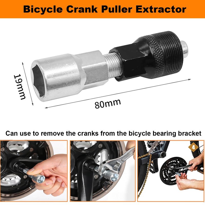 Bike Repair Tools Kit, 9Pcs Professional Bicycle Crank Tool, Bike Link Plier, Chain Breaker, 3-in-1 Cassette Remover Wrench, Crank Puller Extractor, Bottom Bracket Freewheel Remover, Hub Cone Wrench