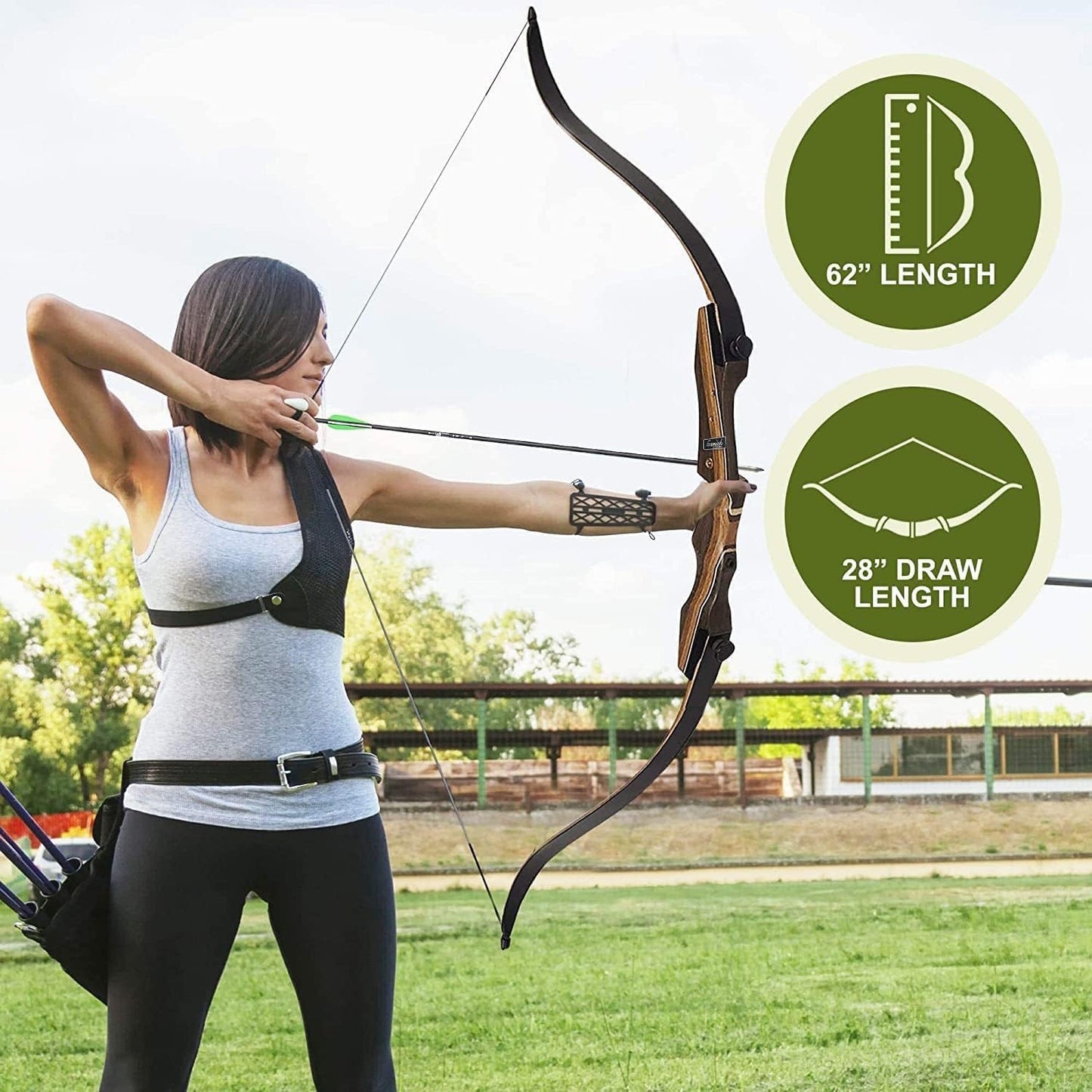 Samick Sage Takedown Recurve Bow - 62-Inch Versatile Bow for Teens & Adults | Ideal for Hunting & Target Practice