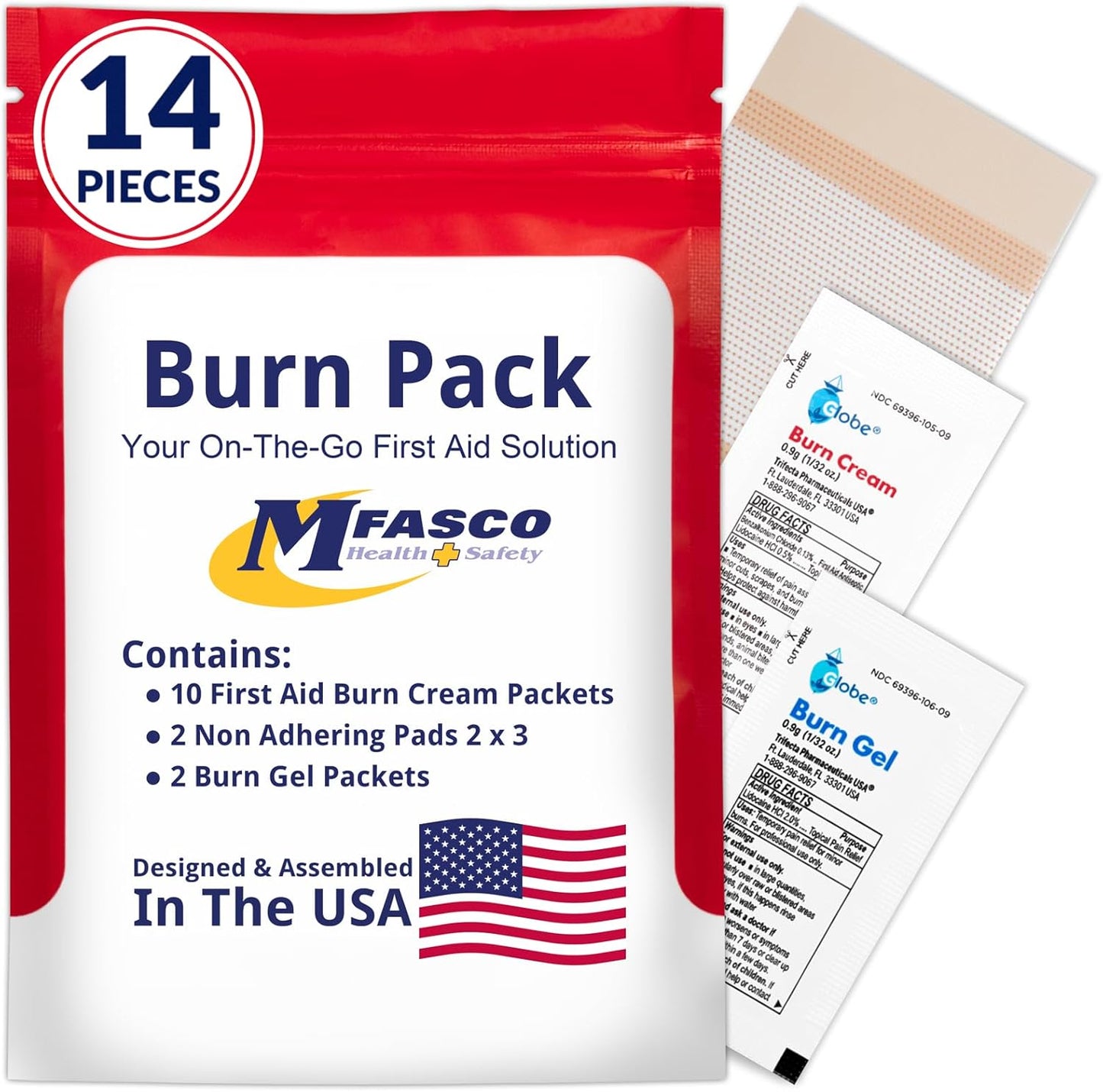 MFASCO First Aid Kit - Comprehensive Burn Care Refill Pack for Emergency Situations