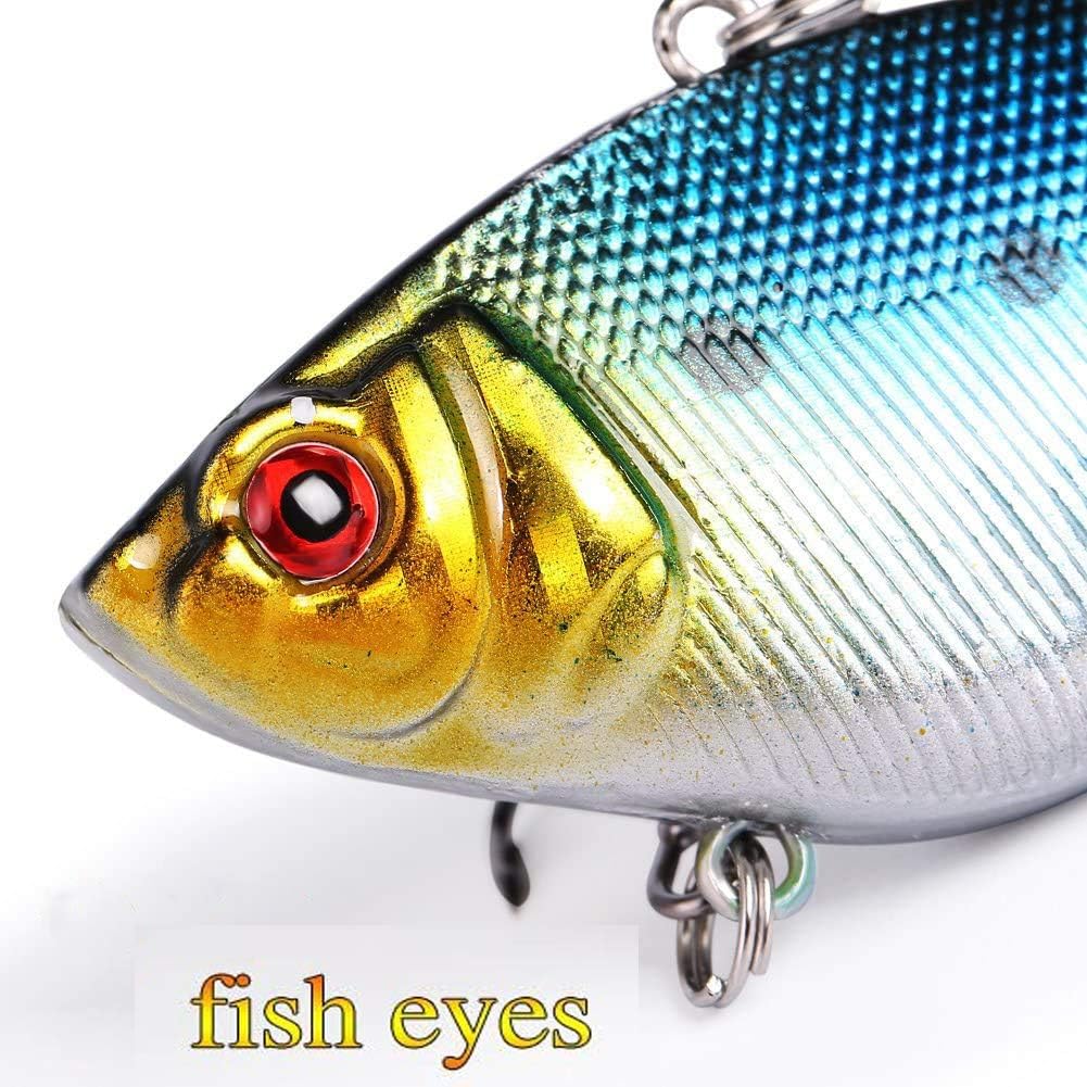 Sougayilang Fishing Lures - Life-Like Hard Bait Minnow VIB with Treble Hook | Perfect for Bass, Trout, Walleye