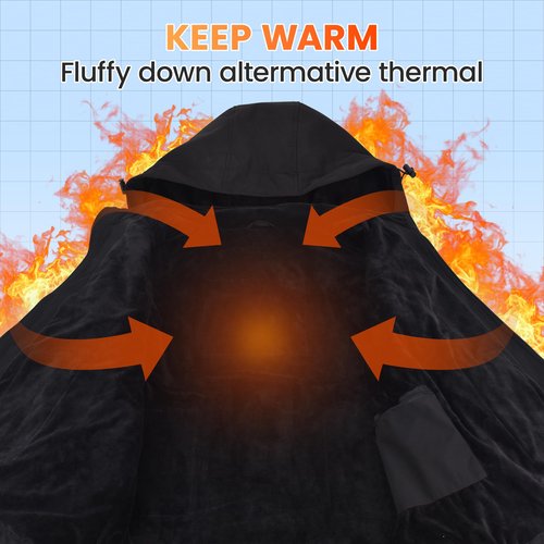 Youtelit Mens Heated Jacket with App Control, 20000mAh Battery Pack, 8 Heating Zones Electric Heated Coat Windproof Waterproof Winter Thermal for Outdoor Work, Motorcycling XL