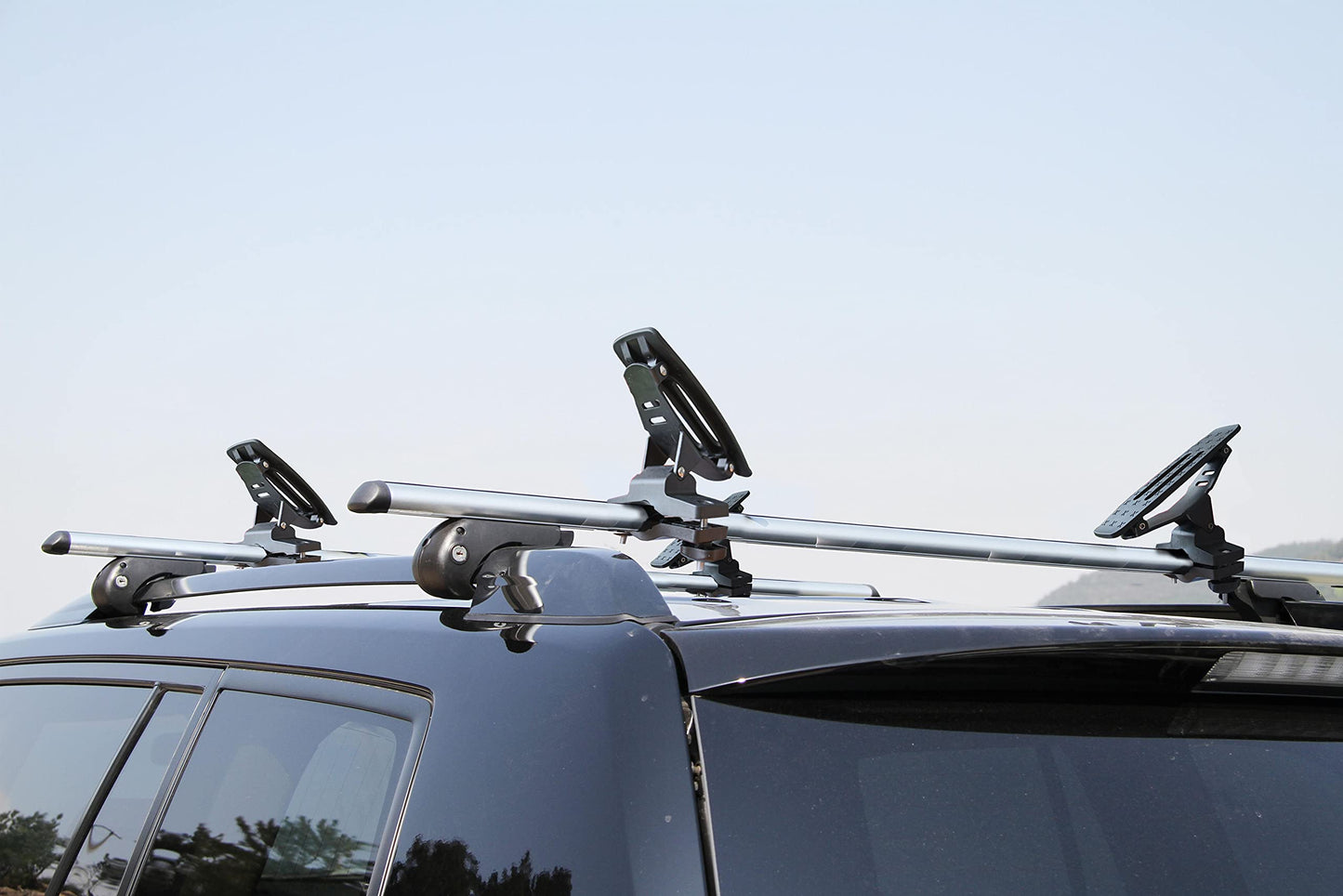 Onefeng Sports 135LB Kayak Saddle, Aluminum Rustless Kayak Roof Rack with 1.5" Width Tie Down Straps for Carrier Canoe Boat Paddle Board Surfboard, to Mount on Car SUV Truck Crossbar