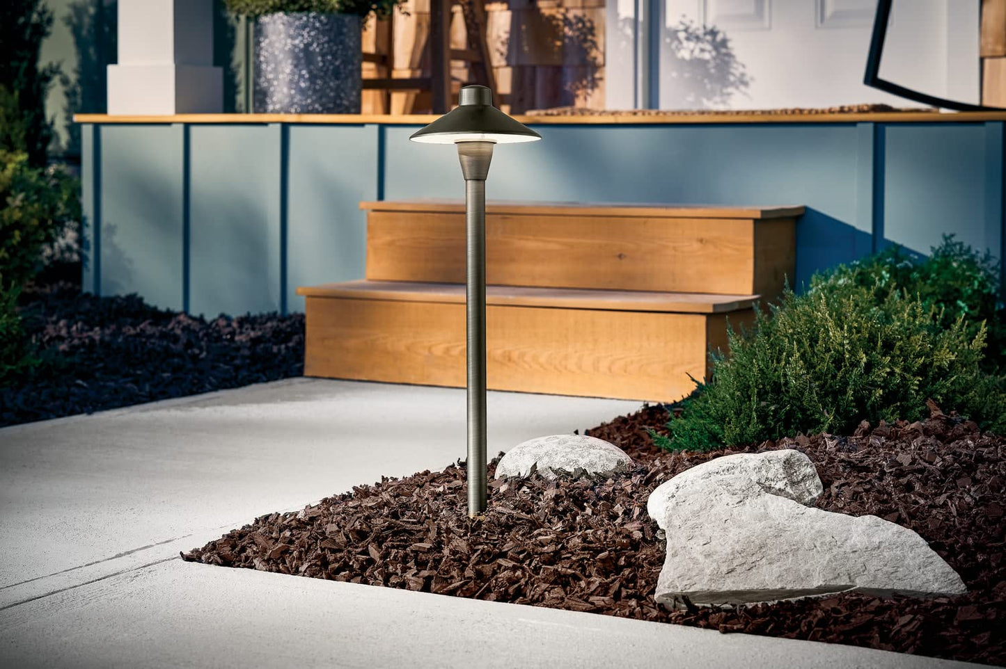 KICHLER 12V Path Light in Textured Architectural Bronze, Durable Landscape Lighting, (21" H x 6.75" Dia), 15478AZT