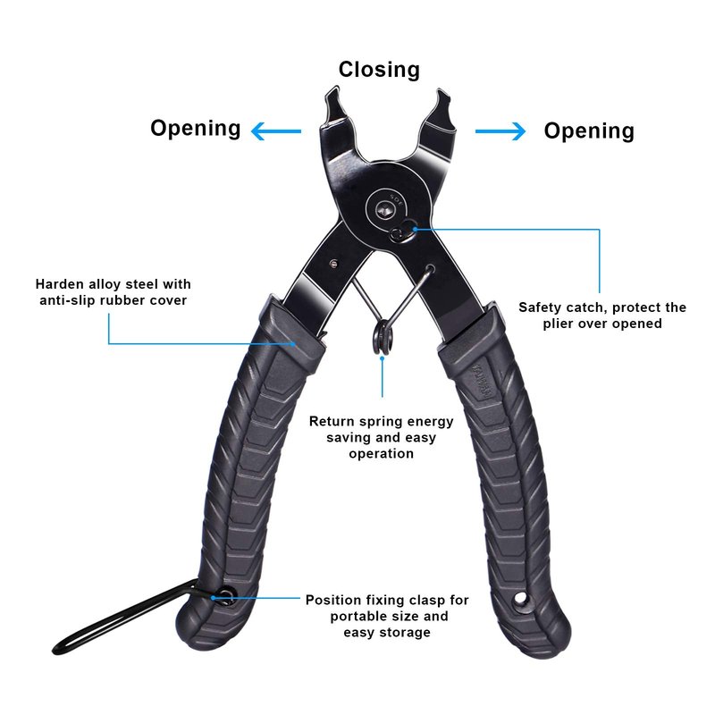 Aunocy Bike Chain Removal Tool – Bicycle Chain Repair Kit – Bike Link Plier, Chain Breaker Splitter Tool, Links – Easy to Use – Quick Fix – Premium Tool Kit for Cyclists (w/Checker)