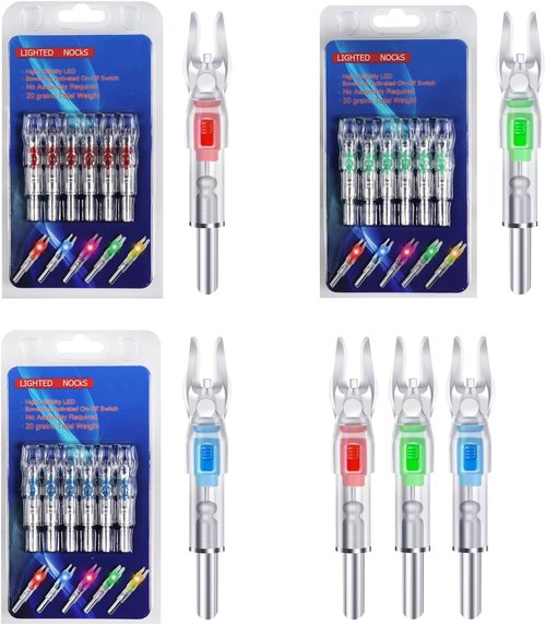 Lighted Nocks for Arrows by [Brand Name] - Bowstring Activation | 6 Pack for .166/G, .204/X, .233/H, .244/S, .246/GT