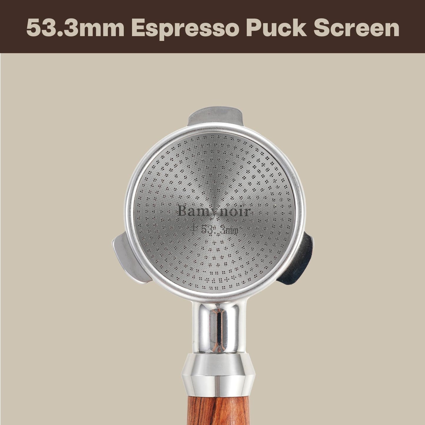 Bamynoir Espresso Puck Screen,53.3mm Puck Screen Compatible With Breville Portafilter 54mm,Mesh Plate For Espresso Coffee Filter Basket,0.65mm Thickness,150μm,Stainless Steel (1 Packs 53.3mm)