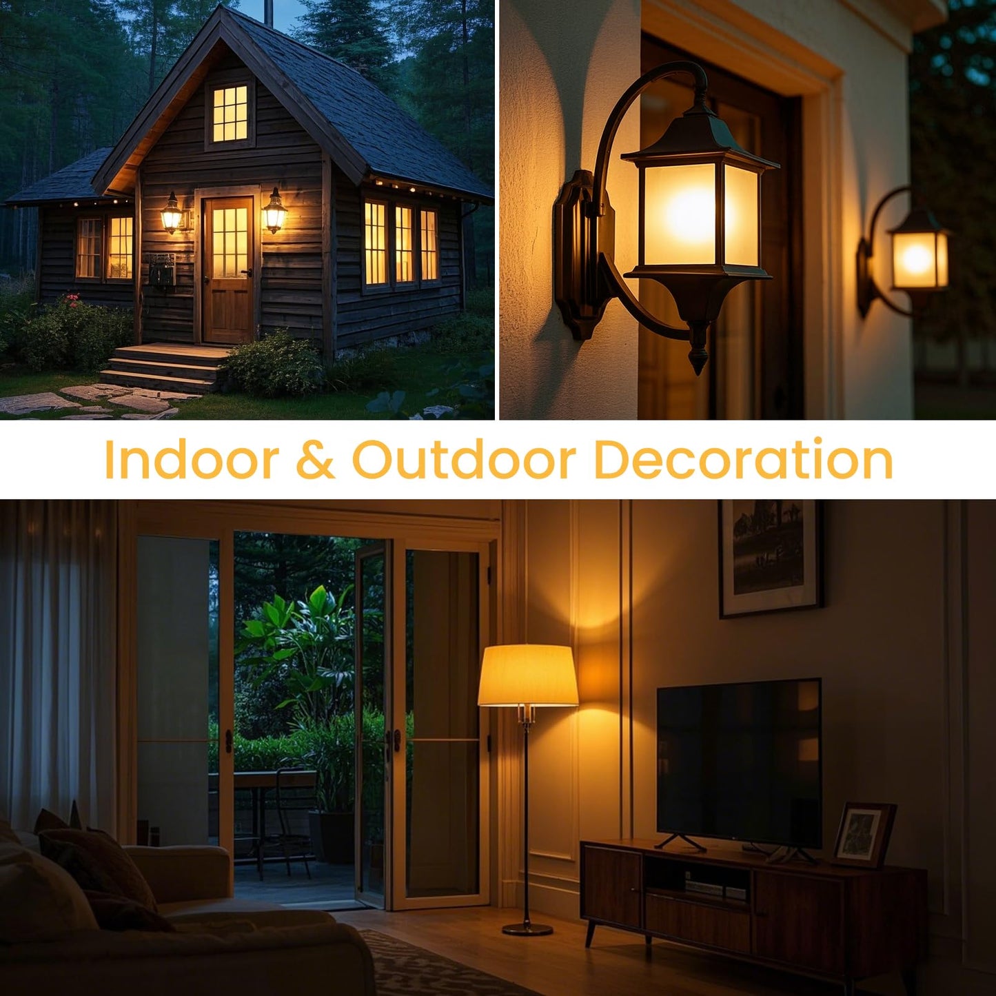 Roche Jaune Bug Light Bulbs, Yellow Bug Lights for Outside, A19 9W Equivalent 60W, 2000K Amber Porch Light Bulb, E26 Base, Not-Dimmable, Perfect for Patio, Deck, Backyard, 2 Pack