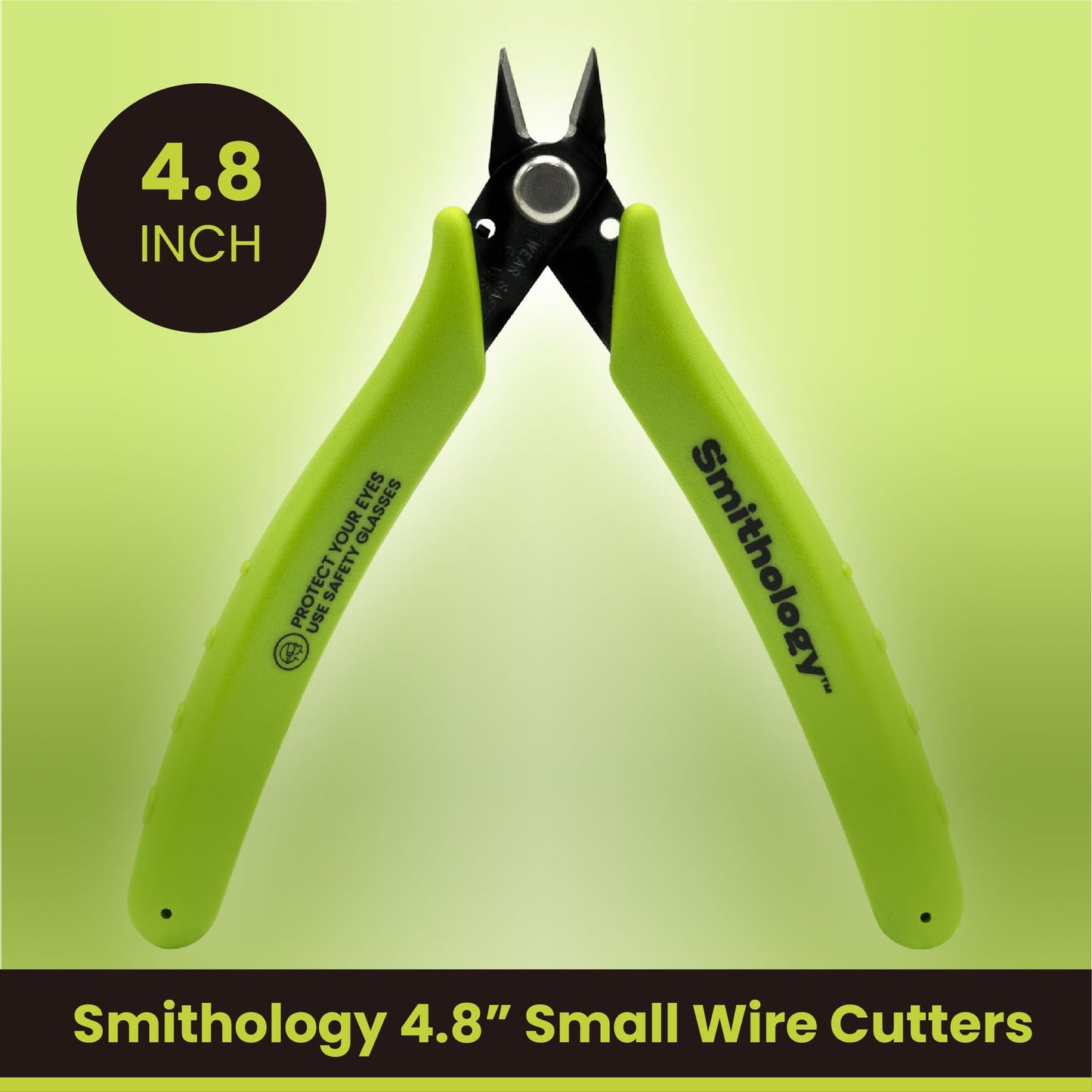Smithology 4.8” Micro Flush Cutters 3PCS | Made from High Carbon Steel with Hidden Springback Design & Non-Slip Handles for Trimming Metal Wires, Zip Ties, Cables, Circuit Boards, & DIY Projects