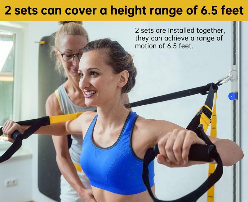 Automatic Locking Resistance Band Wall Mount System, Wall-Mounted Anchor Fitness Anchor - Adjustable, Multi-Functional, Home Gym Solution for Strength Training, Workout Goals | 100+ Exercises
