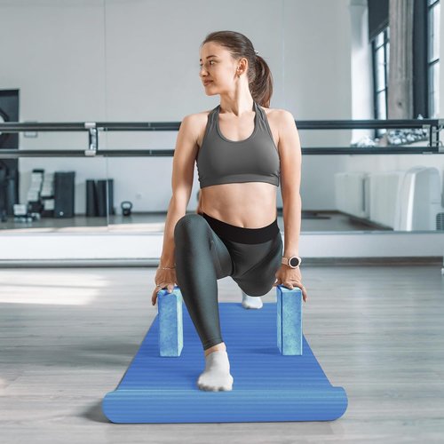 BalanceFrom 7-Piece Yoga Set - Extra Thick 71x24x0.5 Inches Mat with Sling, Blocks, Strap, Towels & Knee Pad