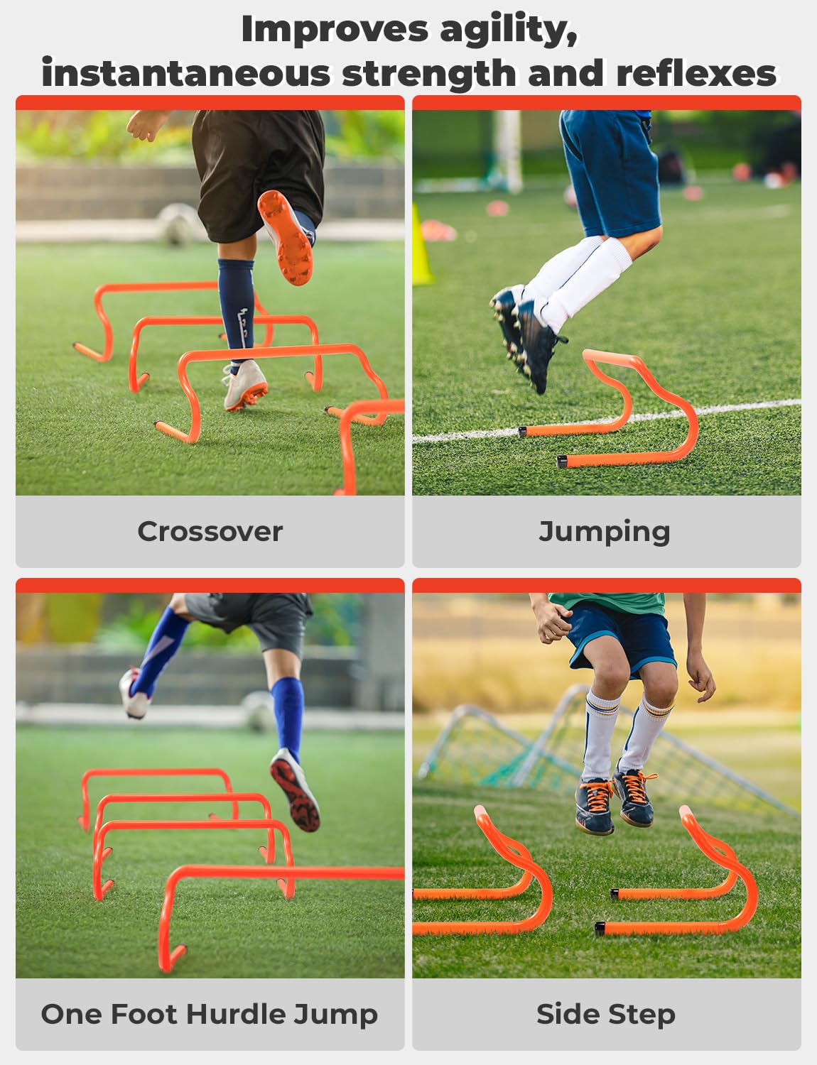 GHB Hex Agility Rings 1 Pack and 5 Pack 8" Agility Hurdles 1 Pack