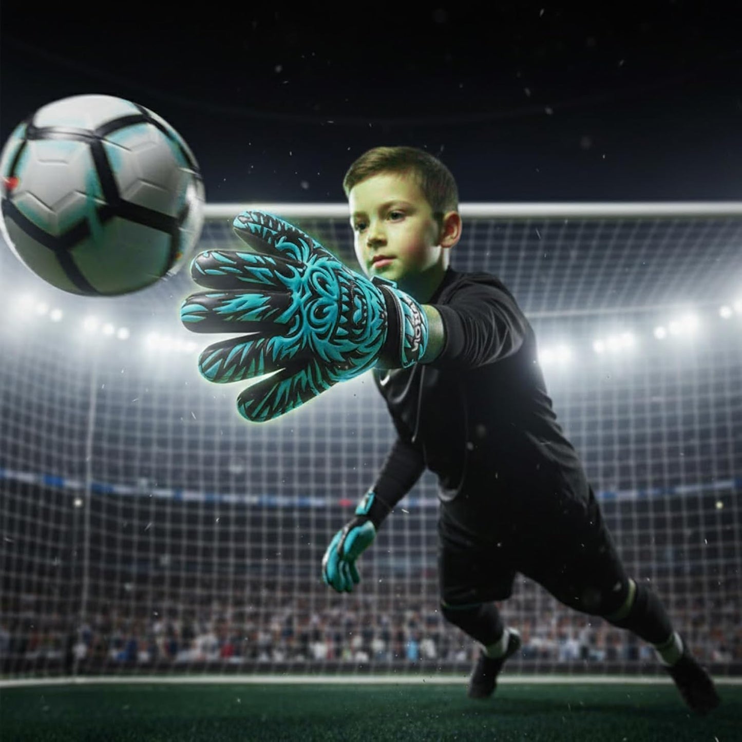 Skiennix Kids Soccer Goalie Gloves - Durable Youth Goalkeeper Gloves with Strong Grip & Comfortable Fit
