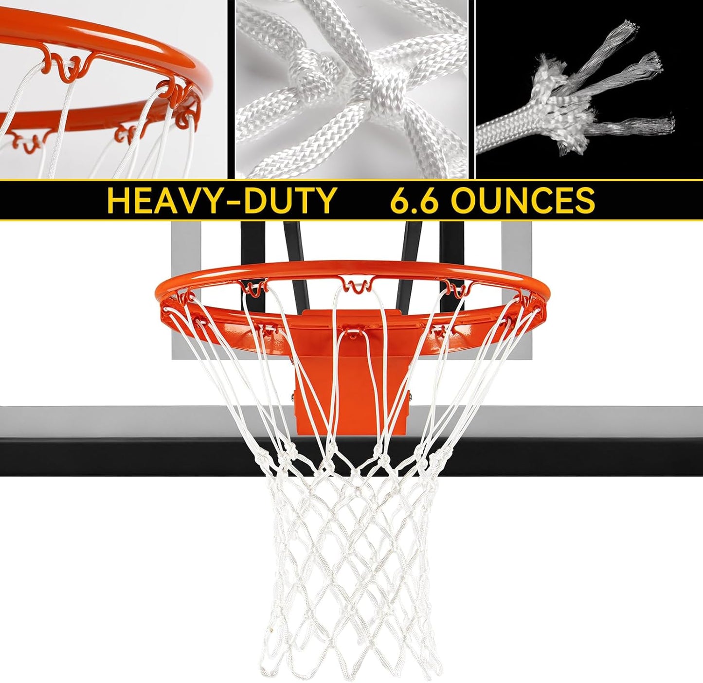 Premium Quality Basketball Net Replacement - Heavy Duty, All-Weather, Fits Standard 12 Loops Rims