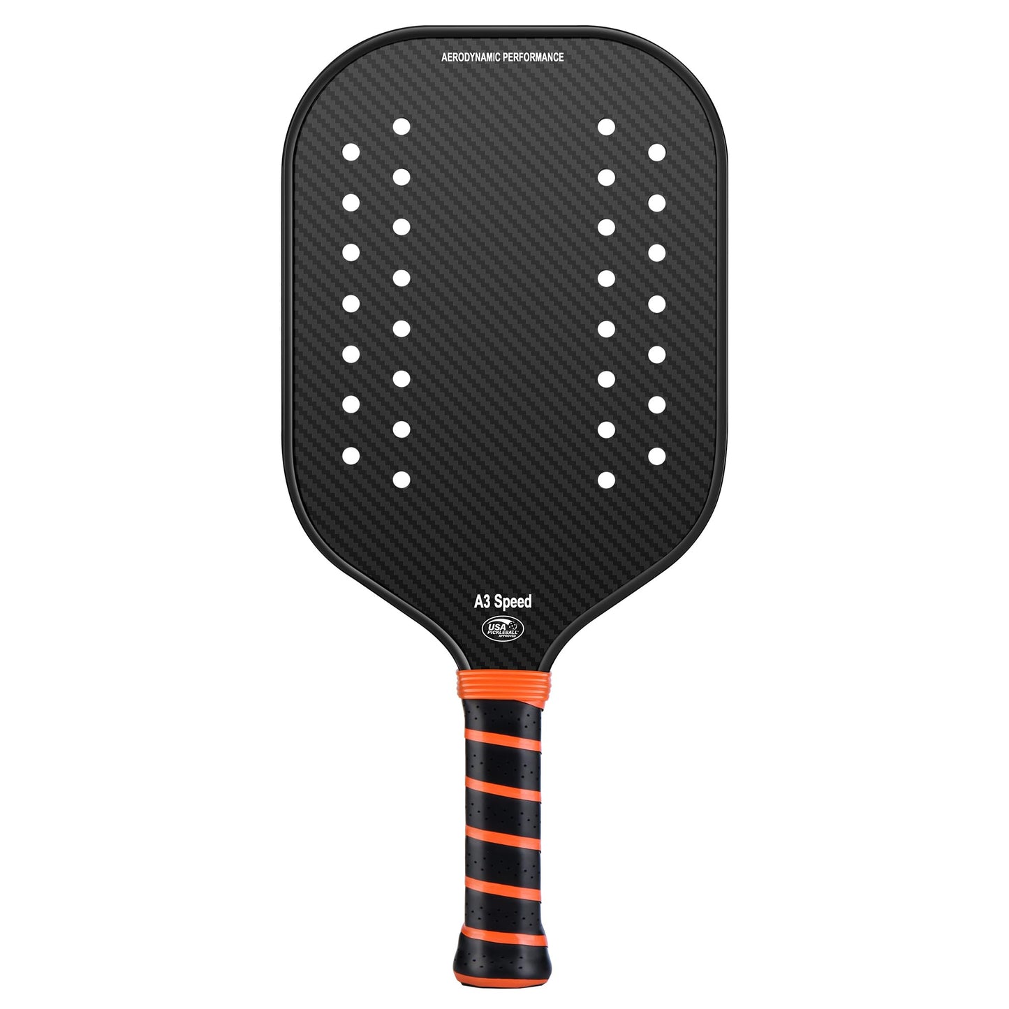 Pickleball Paddle, 3K Raw Carbon Fiber Surface Pickleball Racket with Holes, Strong Spin and Power, Lightweight, Designed for Swing Speed and Maneuverability