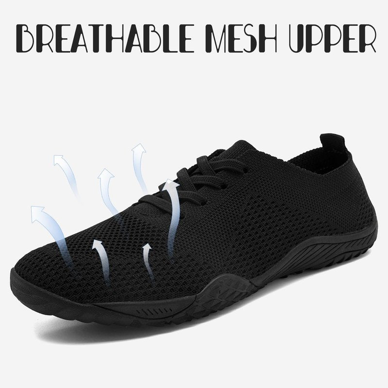 RJYWGS Barefoot Shoes Women Tennis Walking Black Sneakers for Women Gym Workout Running Shoes for Womens Black Size 8.5