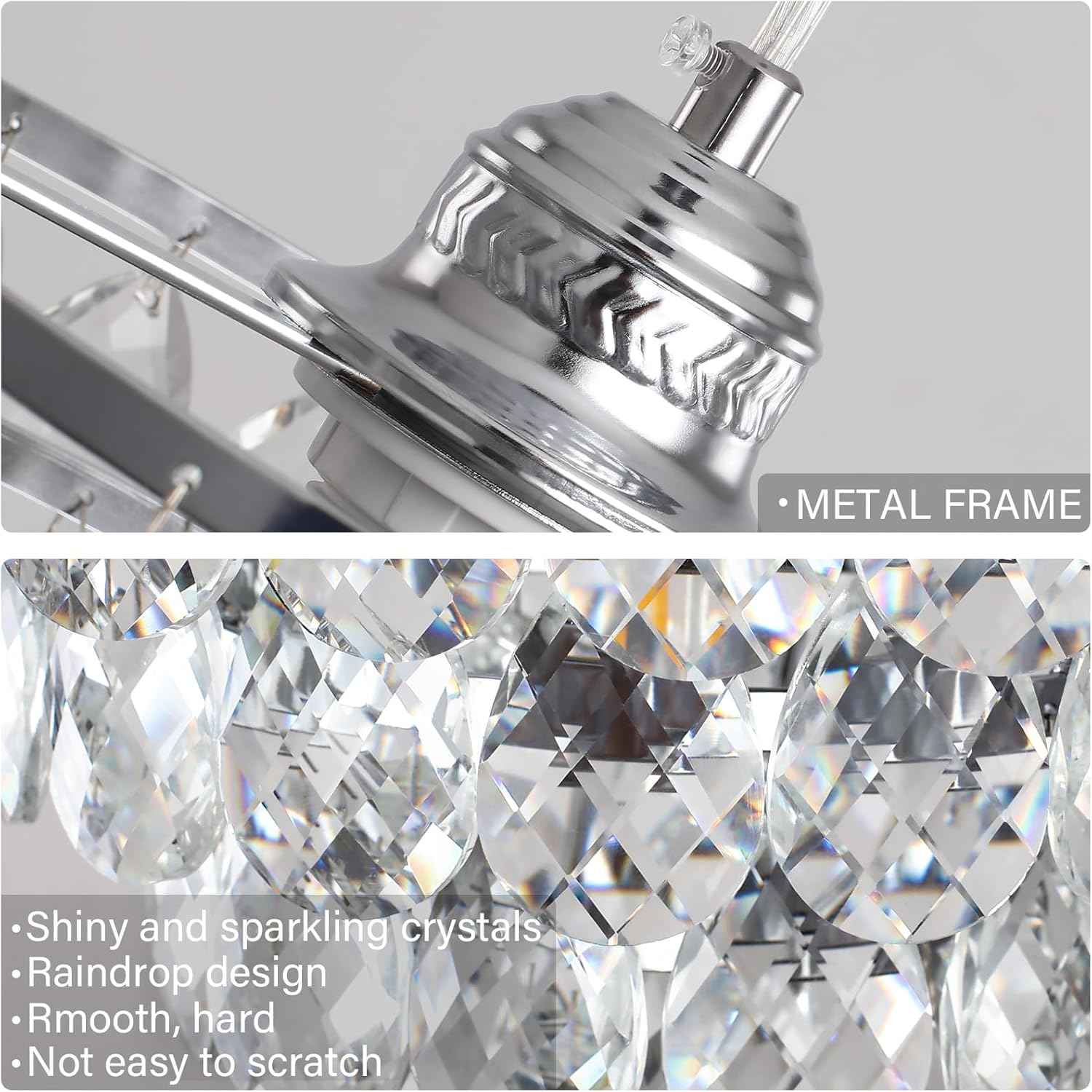 Gold Crystal Mini Chandelier - Modern Flush Mount Ceiling Light for Hallway & Bedroom