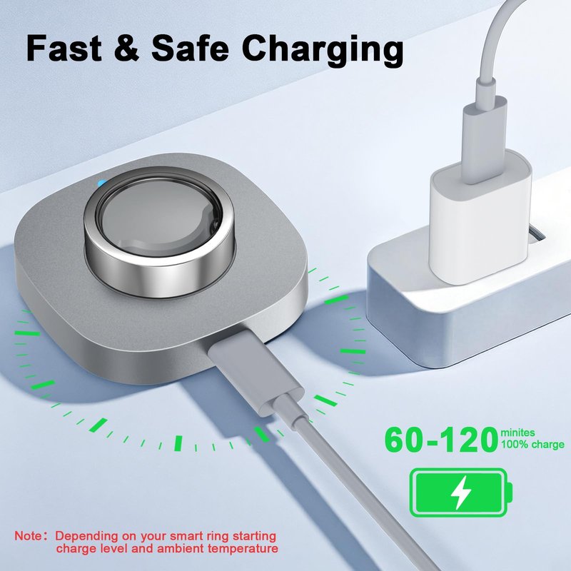 Vigamen Charger Compatible with Aura-Ring Gen 3-Size 8,Fast Safe Charging Dock with USB-C Cable for Smart Ring