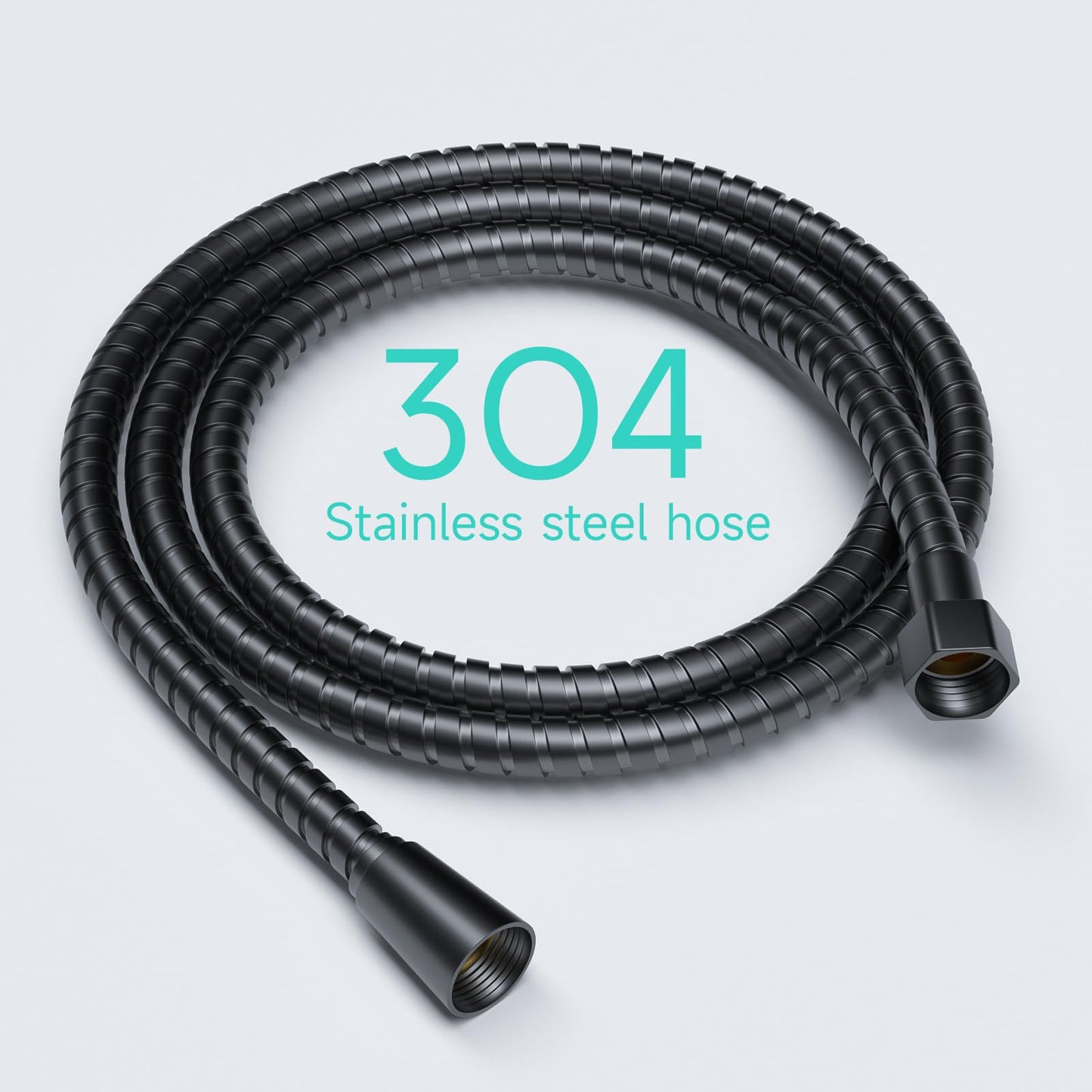 MAYYAYA Adjustable Shower Head Holder & Hose Kit | Premium ABS Bracket with 360° Rotatable Brass Ball, No Tools Install for Most Handheld Showers(Black Hose and Holder)