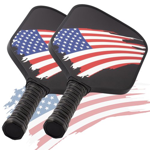 Pickleball Paddles Set of 2, USAPA Approved Fiberglass Surface Pickleball Set with 2 Pickleball Rackets,4 Pickleball Balls,1 Portable Carry Bag, Pickle Racket Set for Men Women (Black)