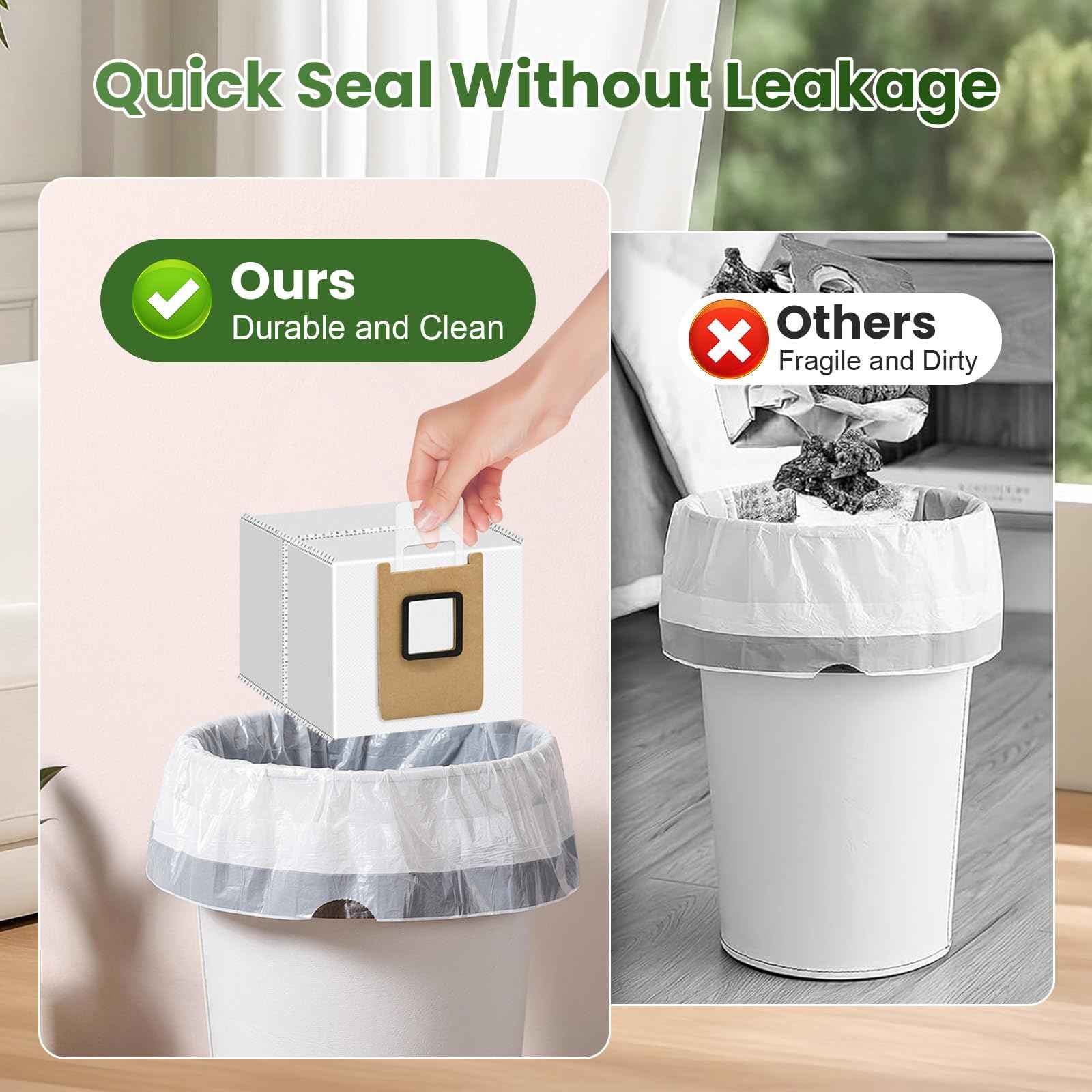 16 Pack Dust Bags for eufy E28 Omni / E25 Omni Robot Vacuum Cleaner, 3L Large Capacity Vacuum Bags, Disposable Replacement Dust Bags