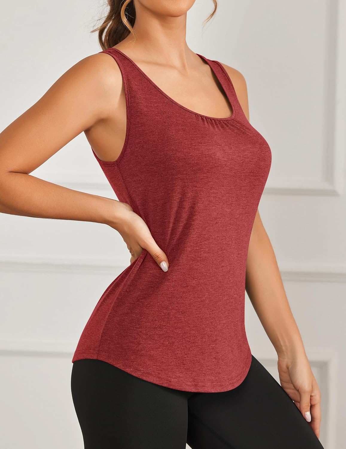 PINSPARK Workout Tops for Women - Lightweight Racerback Tank Tops for Yoga & Gym | 2-Pack, S-3XL