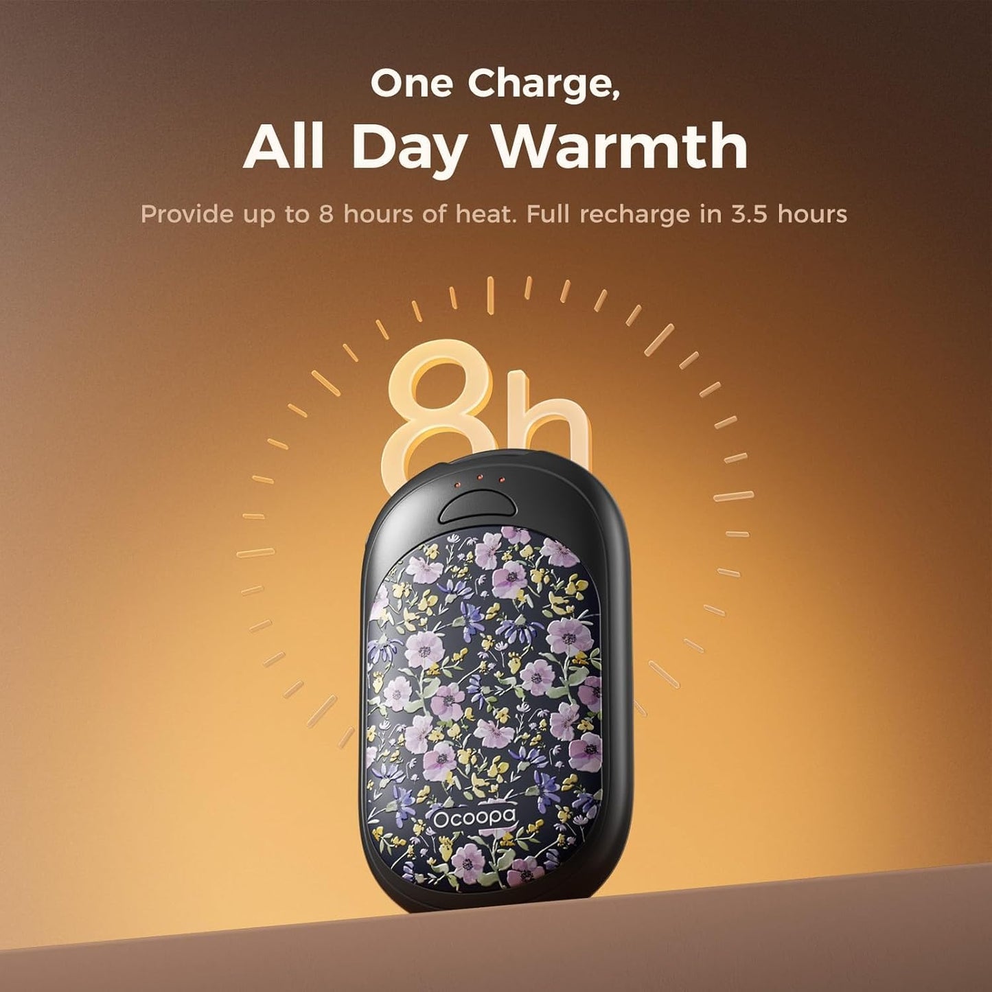 OCOOPA Rechargeable Magnetic Hand Warmers - 2 Pack with 3 Heat Settings | Pocket-Sized, Lasts Up to 8 Hours, Ideal for Outdoors
