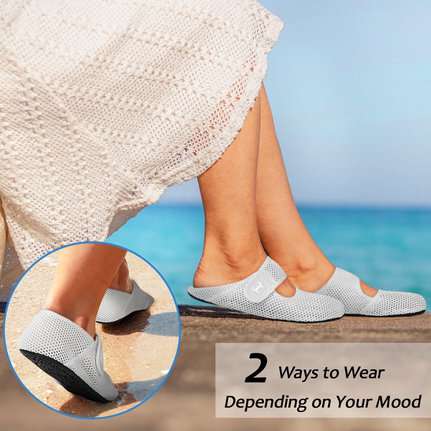 Water Shoes for Women Beach Swim Aqua Socks Wide Width Pool Swimming Sand Shoes White Barefoot Yoga Shoes Summer Beach Shower Slides Sandals Size